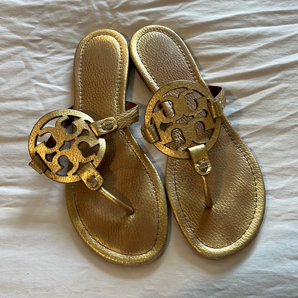Tory Birch gold Miller sandals size 9